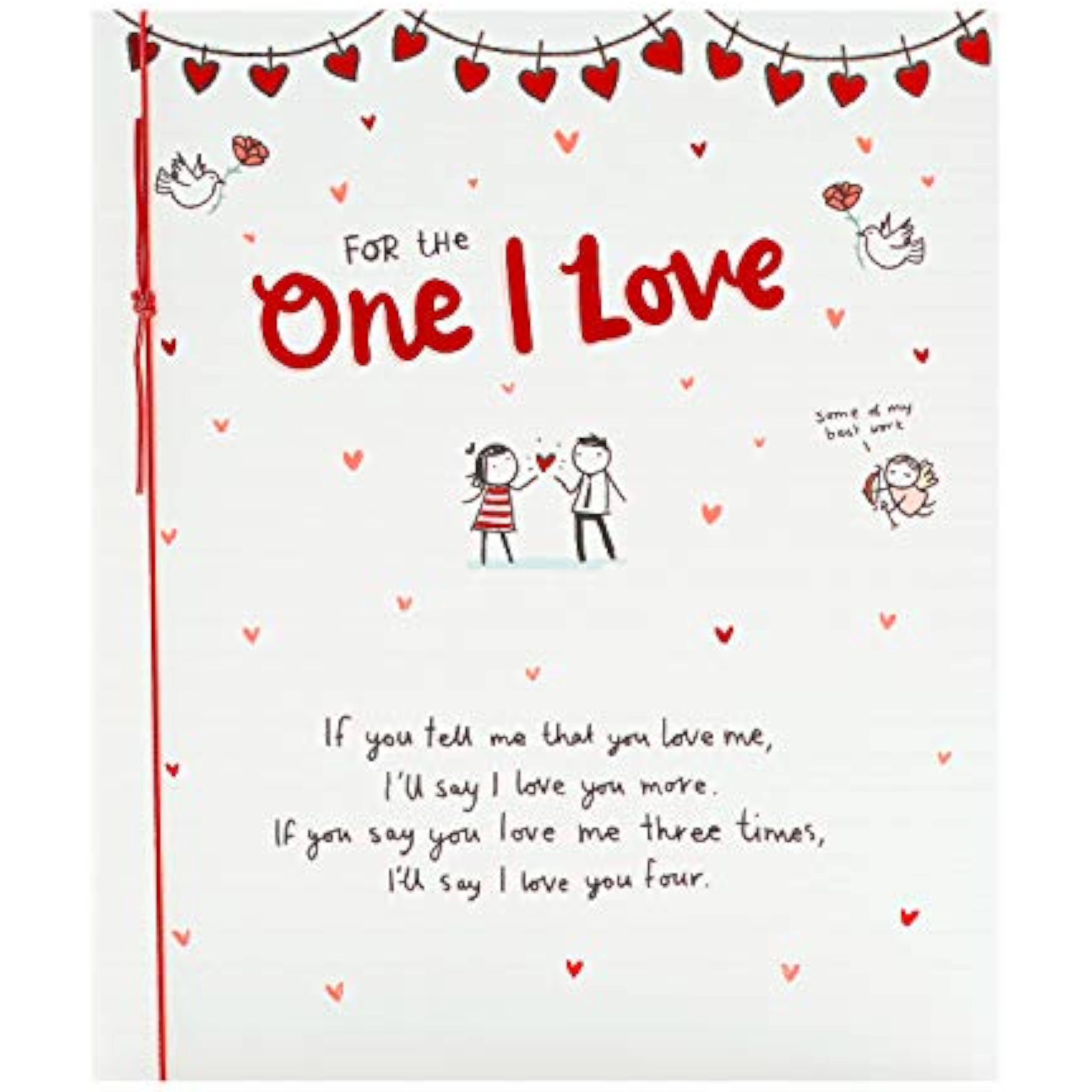 Valentine's Day greeting card featuring romantic design, from UK Greetings, with heartfelt message and decorative elements.
