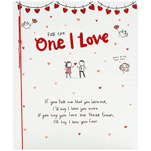 Valentine's Day greeting card featuring romantic design, from UK Greetings, with heartfelt message and decorative elements.