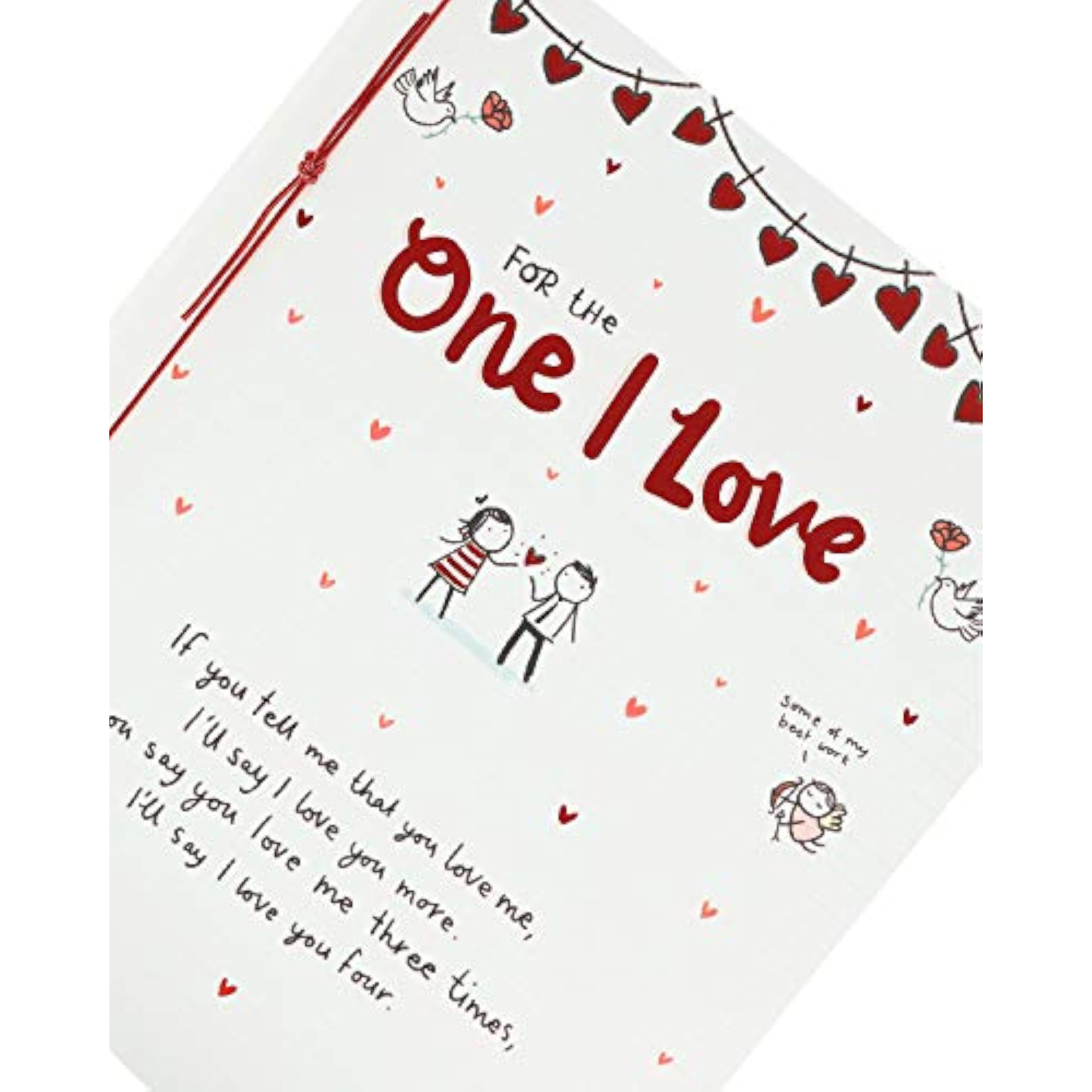 Valentine's Day greeting card from UK Greetings with romantic "One I Love" message and decorative floral design.