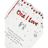 Valentine's Day greeting card from UK Greetings with romantic "One I Love" message and decorative floral design.