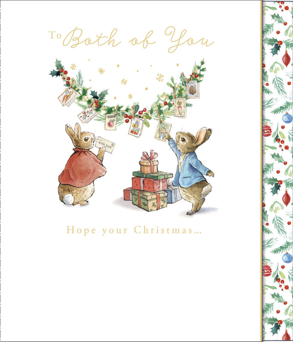 Peter Rabbit Both of You Christmas greeting card by UK Greetings featuring festive illustration of Peter Rabbit and friends.