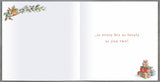 Peter Rabbit Christmas greeting card by UK Greetings featuring adorable illustrations of Peter and friends for holiday wishes.
