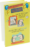 Playful husband birthday greeting card from UK Greetings featuring humorous illustrations and cheerful design.
