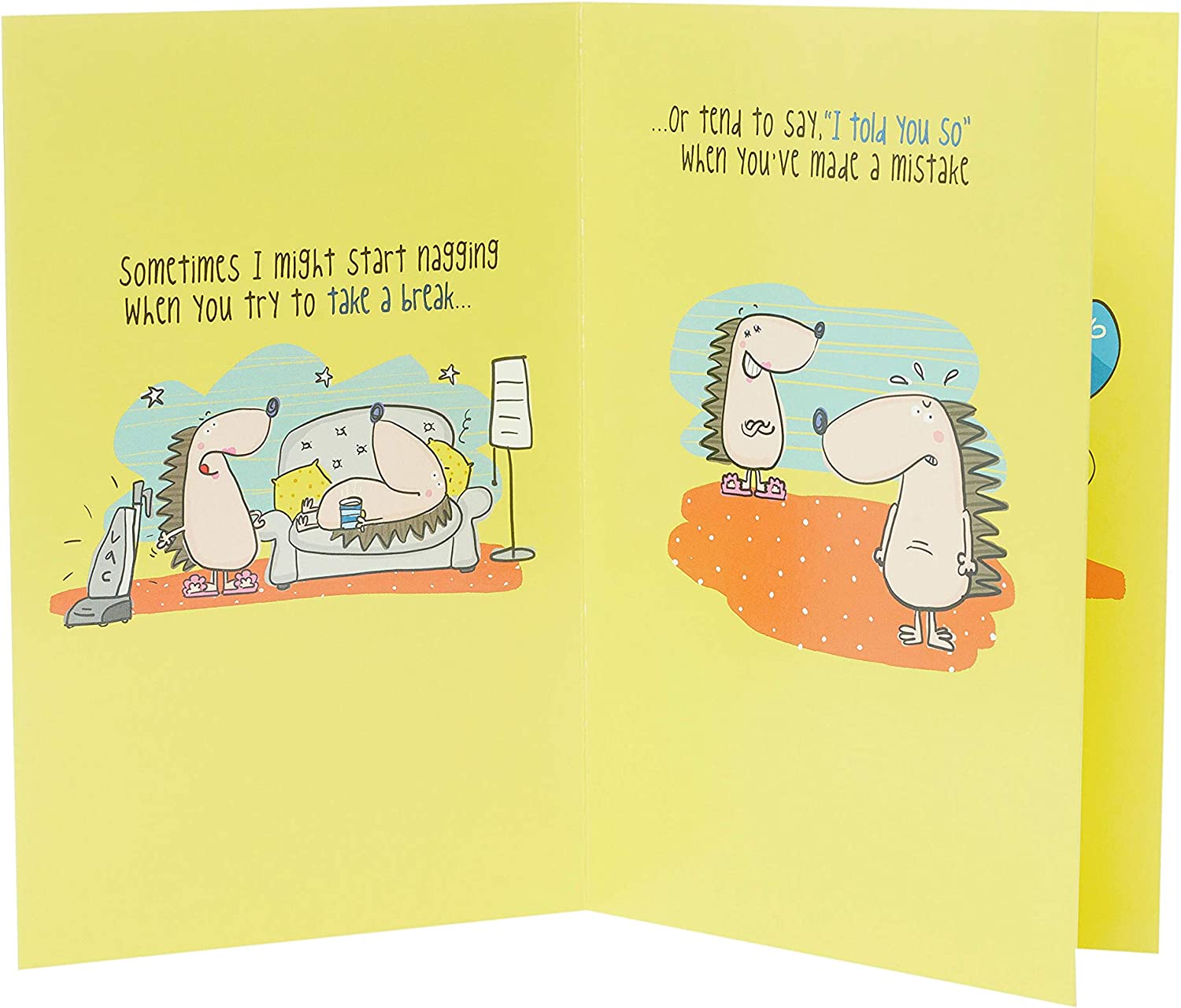 Colorful Playful Husband Birthday Card from UK Greetings featuring fun illustrations and heartfelt message inside.