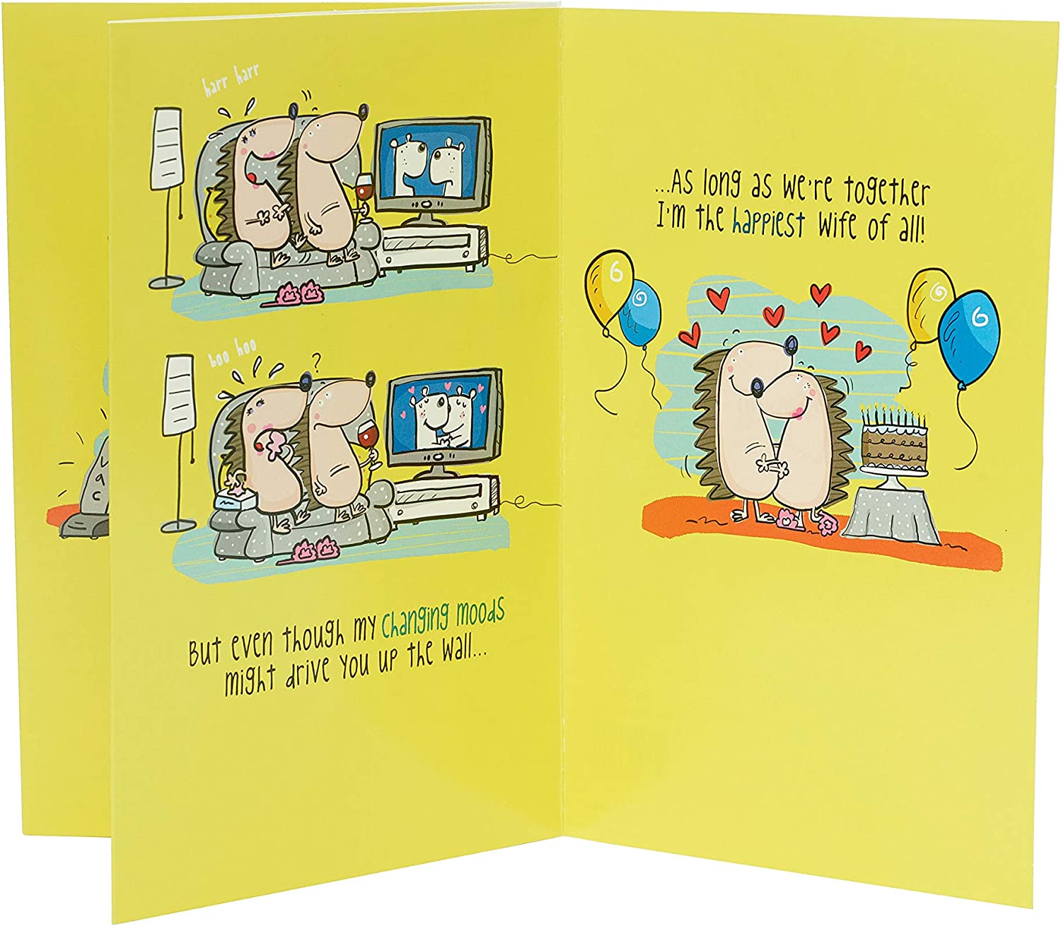 Playful husband birthday greeting card from UK Greetings featuring fun and humorous design for celebrating his special day.