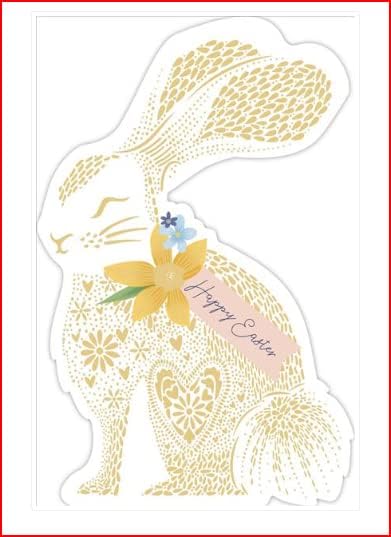 Cute rabbit Easter greeting card by UK Greetings featuring a festive design for celebrating Easter.