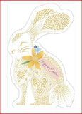 Cute rabbit Easter greeting card by UK Greetings featuring a festive design for celebrating Easter.