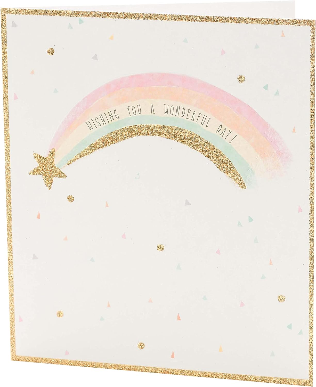 Rainbow Kindred Good Luck birthday greeting card by UK Greetings, featuring vibrant rainbow design and heartfelt message inside.