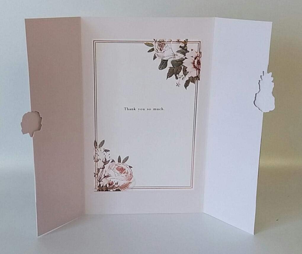 Elegant floral greeting card by UK Greetings with "Thank You" message, featuring colorful flower illustrations.