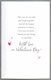Riverside couple walking greeting card for partner by UK Greetings, featuring romantic illustration for Valentine's Day.