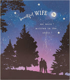 Romantic Starlit Design Wife Valentine's Day greeting card by UK Greetings, featuring a starry night pattern and heartfelt message.