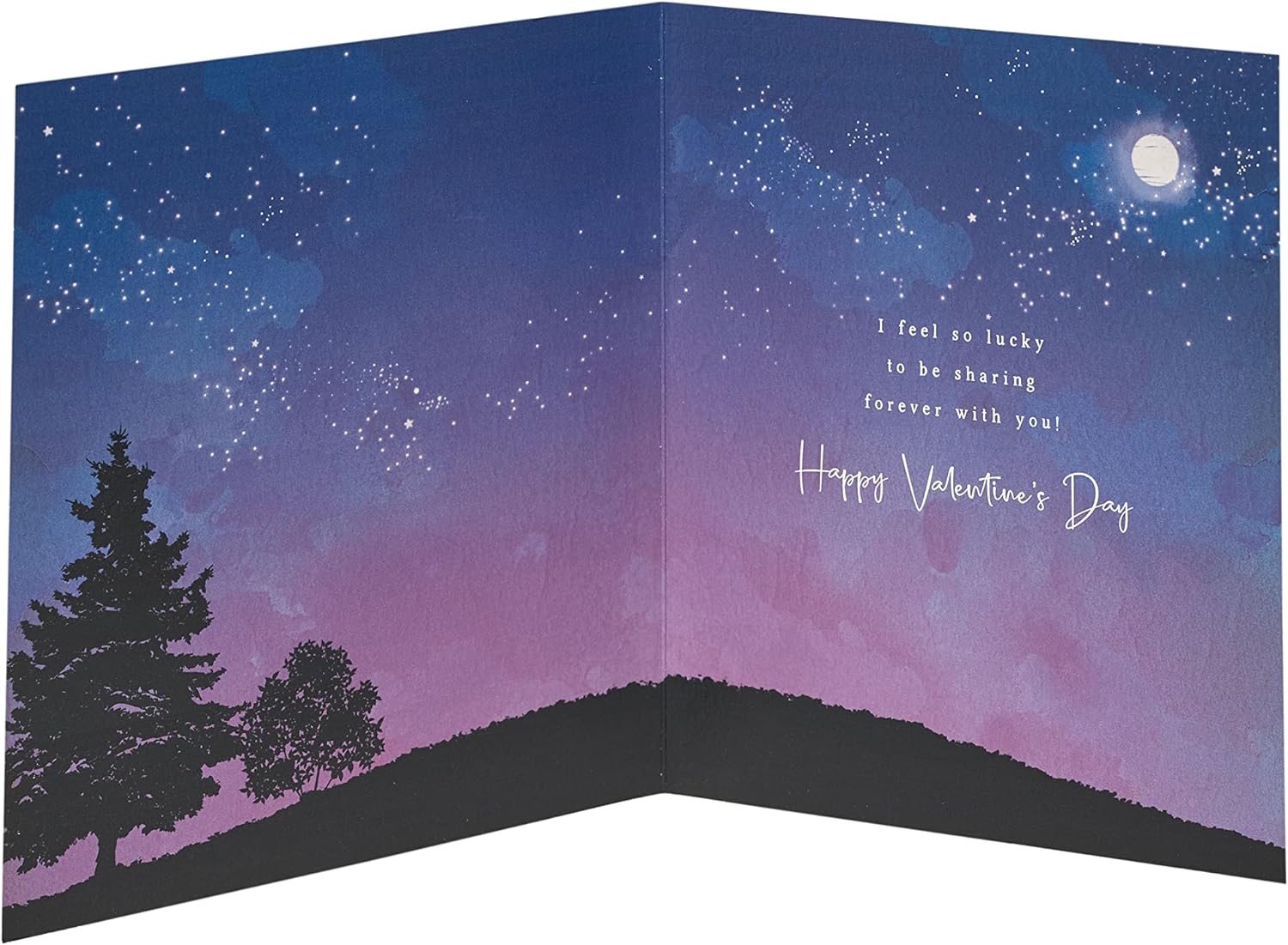 Romantic Starlit Design wife Valentine's Day greeting card by UK Greetings with celestial star patterns and heartfelt message.