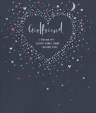 Romantic Valentine's Day greeting card for girlfriend with heartfelt message, featuring floral and love-themed design by UK Greetings.