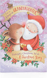 Rudolph and Santa storybook Christmas greeting card for granddaughter, featuring festive holiday illustrations by UK Greetings.