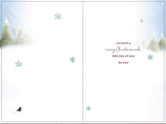 Santa and snowman grandpa Christmas card from UK Greetings, featuring festive holiday illustrations and heartfelt seasonal wishes.