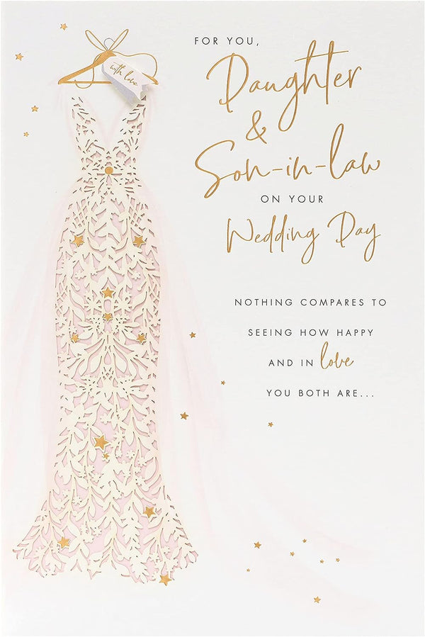 Sentimental Daughter Wedding Card by UK Greetings featuring heartfelt message and floral design for special daughter.