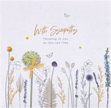 Serene Natural Gold Sympathy Card by UK Greetings featuring elegant gold accents and a peaceful design for condolence messages.
