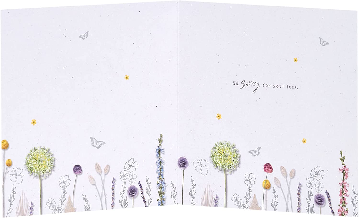 Serene Natural Gold Sympathy Card by UK Greetings, featuring a peaceful design with gold accents and heartfelt message.