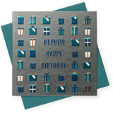 Shiny Presents Nephew Birthday Card from UK Greetings, featuring colorful festive design and cheerful message for celebrating a nephew.
