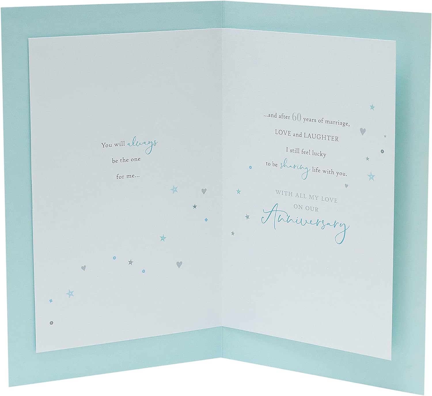 Silver glitter 60th diamond anniversary greeting card for husband with elegant design from UK Greetings