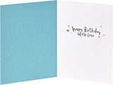 Silver holographic husband birthday greeting card with shimmering design from UK Greetings, featuring celebratory artwork.