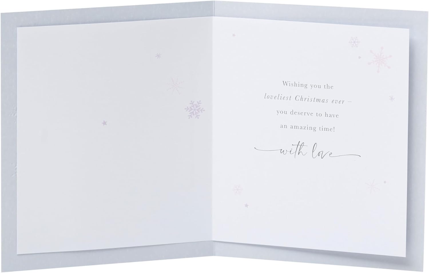 Snowflakes Christmas greeting card for friends featuring festive snowflake designs on a holiday-themed greeting card from UK Greetings.