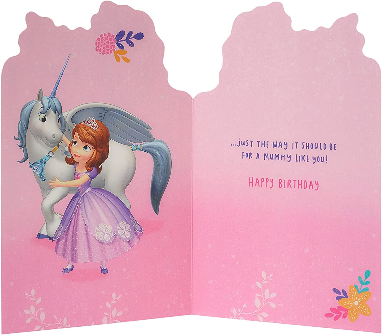 Sofia First Mummy birthday greeting card by UK Greetings featuring colorful princess design and festive message.