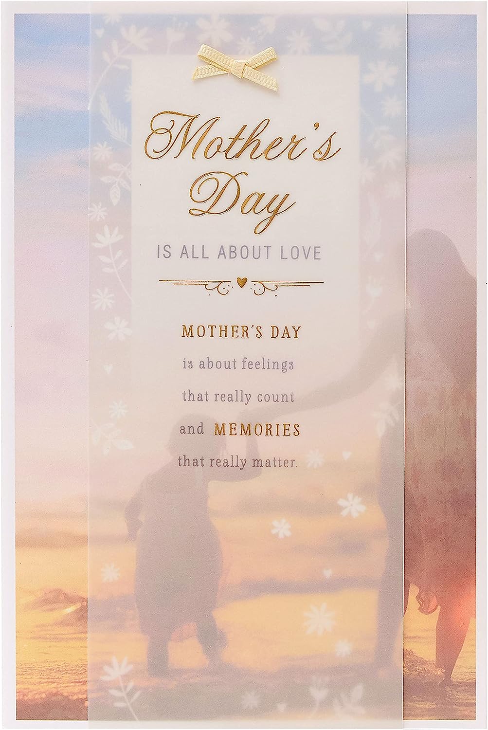 Soft sentimental design Mother's Day greeting card by UK Greetings featuring heartfelt artwork and elegant details.