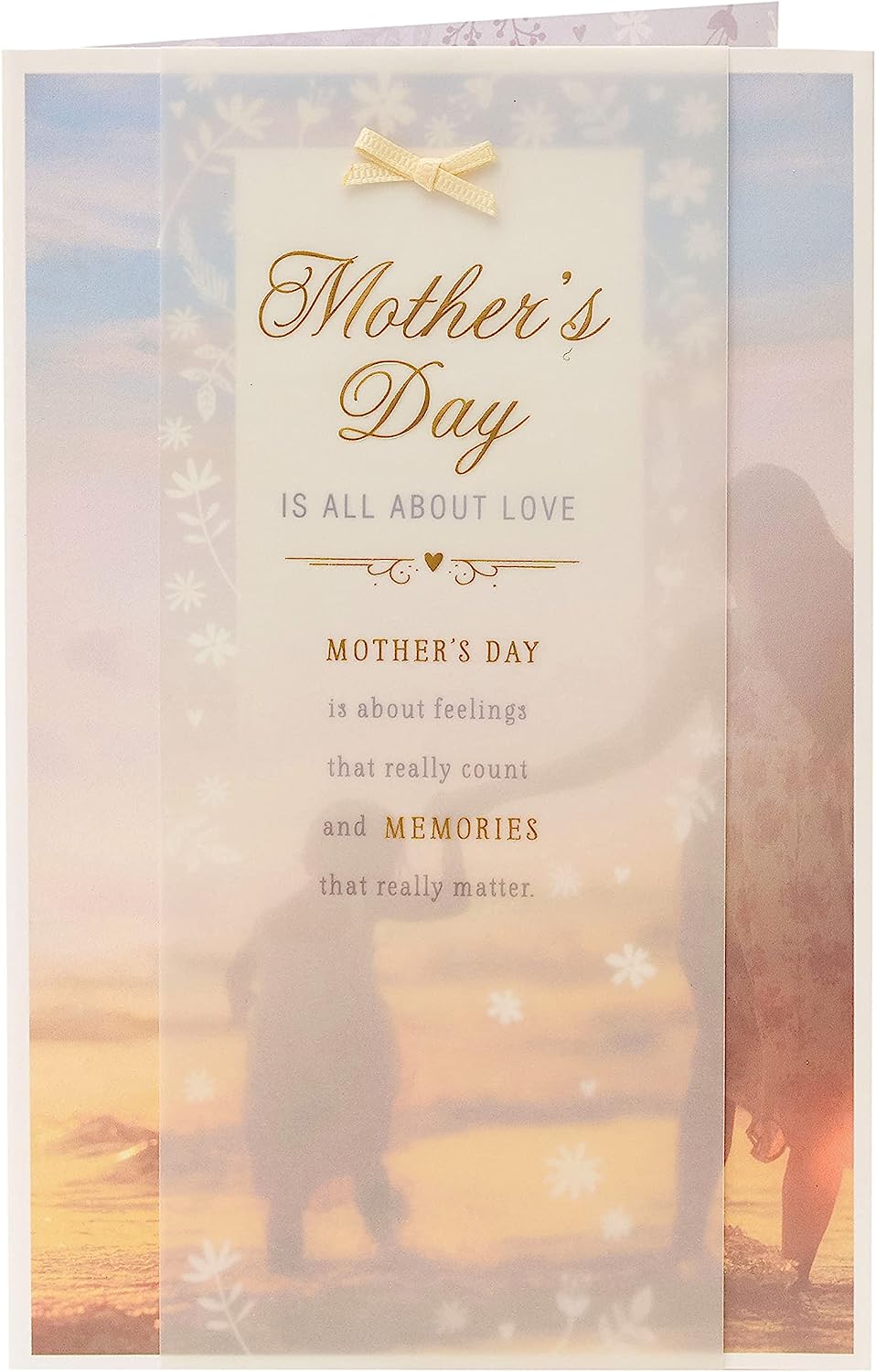 Soft sentimental Mother's Day greeting card by UK Greetings featuring heartfelt design and delicate floral elements.