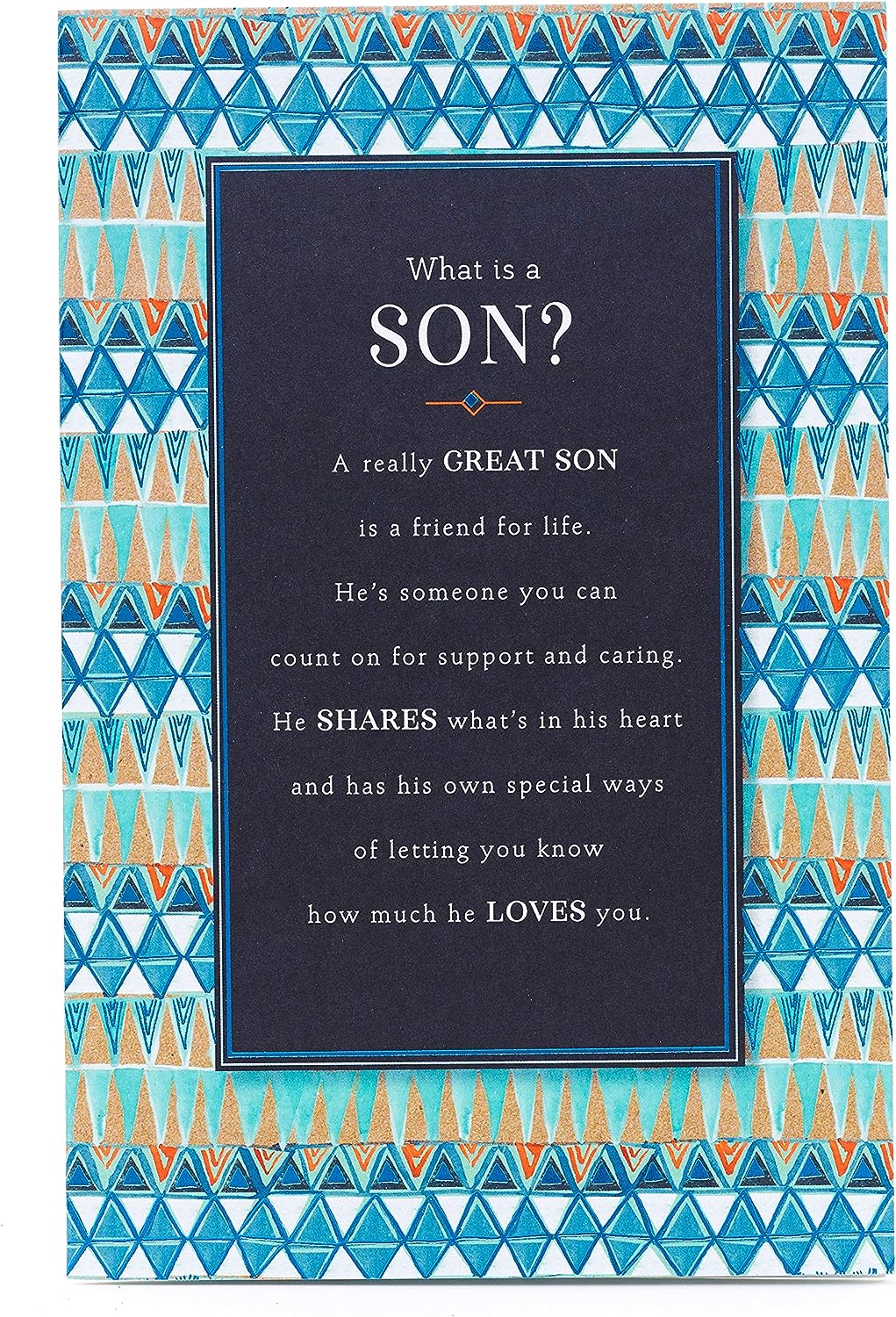 Son birthday greeting card with heartfelt words, featuring colorful design and cheerful message from UK Greetings.
