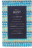 Son birthday greeting card with heartfelt words, featuring colorful design and cheerful message from UK Greetings.