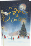 Son Christmas greeting card from UK Greetings featuring festive holiday design and cheerful holiday message.