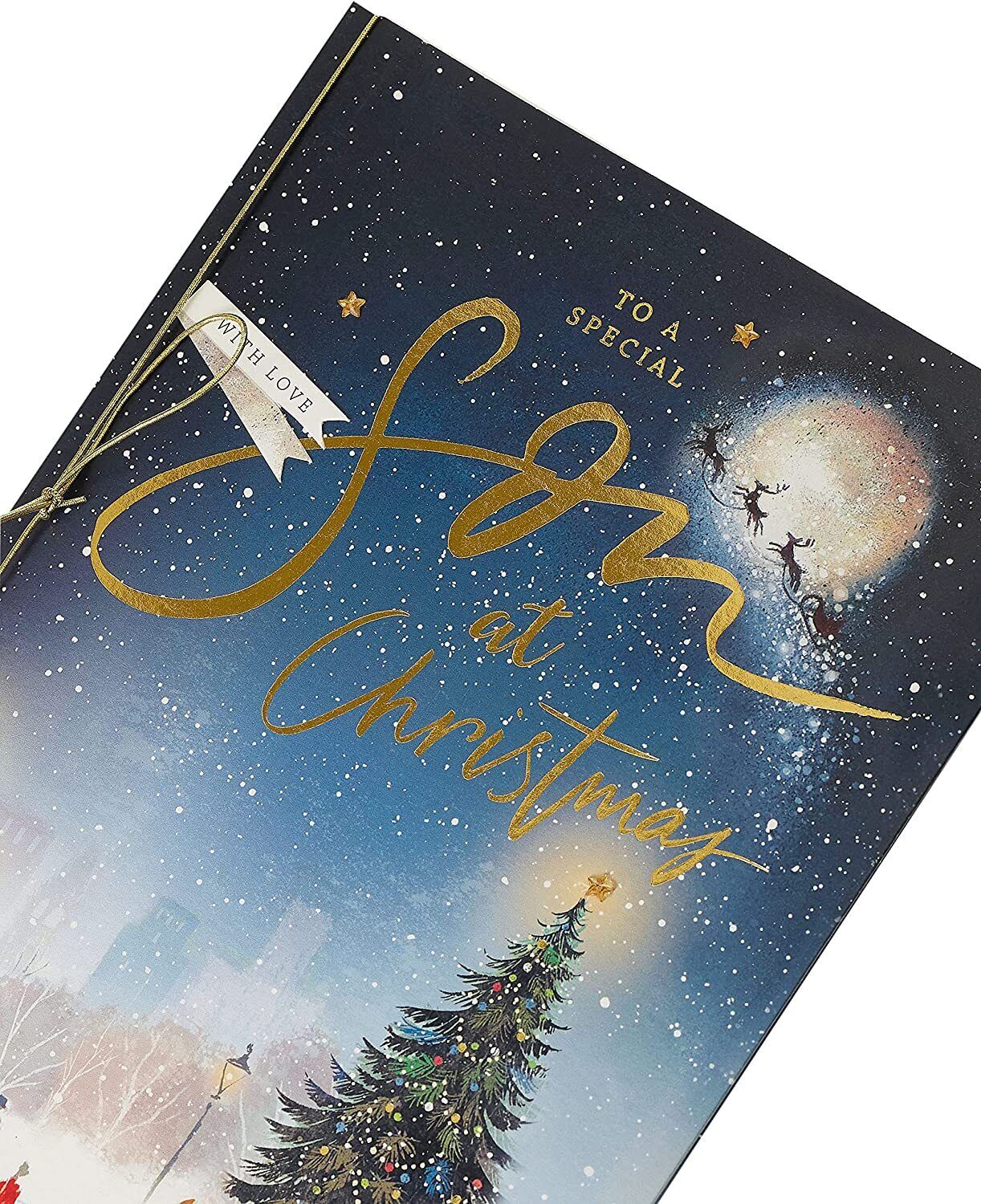 Son Christmas greeting card by UK Greetings featuring festive holiday design and cheerful message for the occasion.