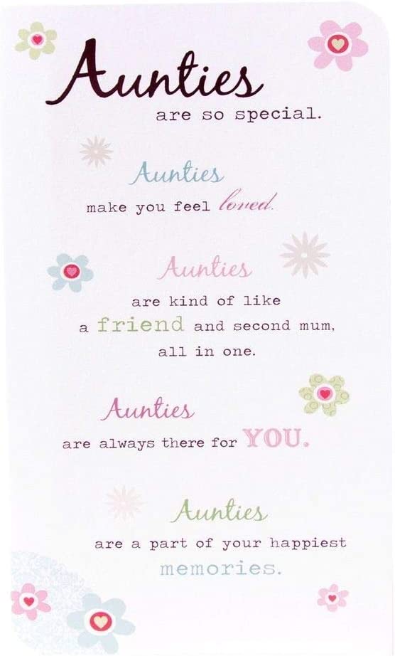 UK Greetings special Auntie birthday greeting card with love, featuring colorful design and heartfelt message inside.
