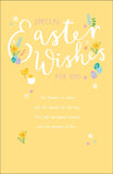 Easter Wishes Foiled Greeting Card by UK Greetings featuring colorful floral design and festive message for Easter celebrations.