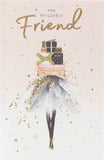 UK Greetings Special Friend Christmas Card with heartfelt festive message and cheerful holiday design featuring a heart motif.