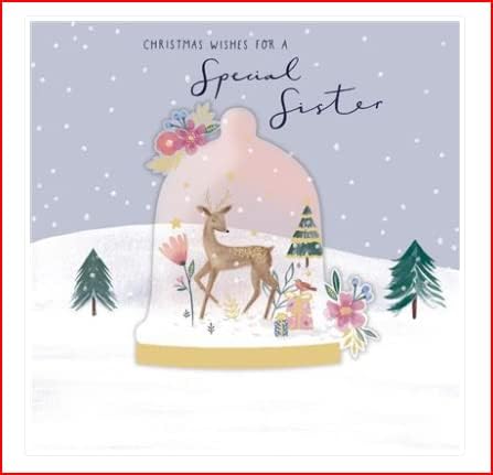 Heartfelt Christmas greeting card for sister featuring festive holiday wishes, by UK Greetings.