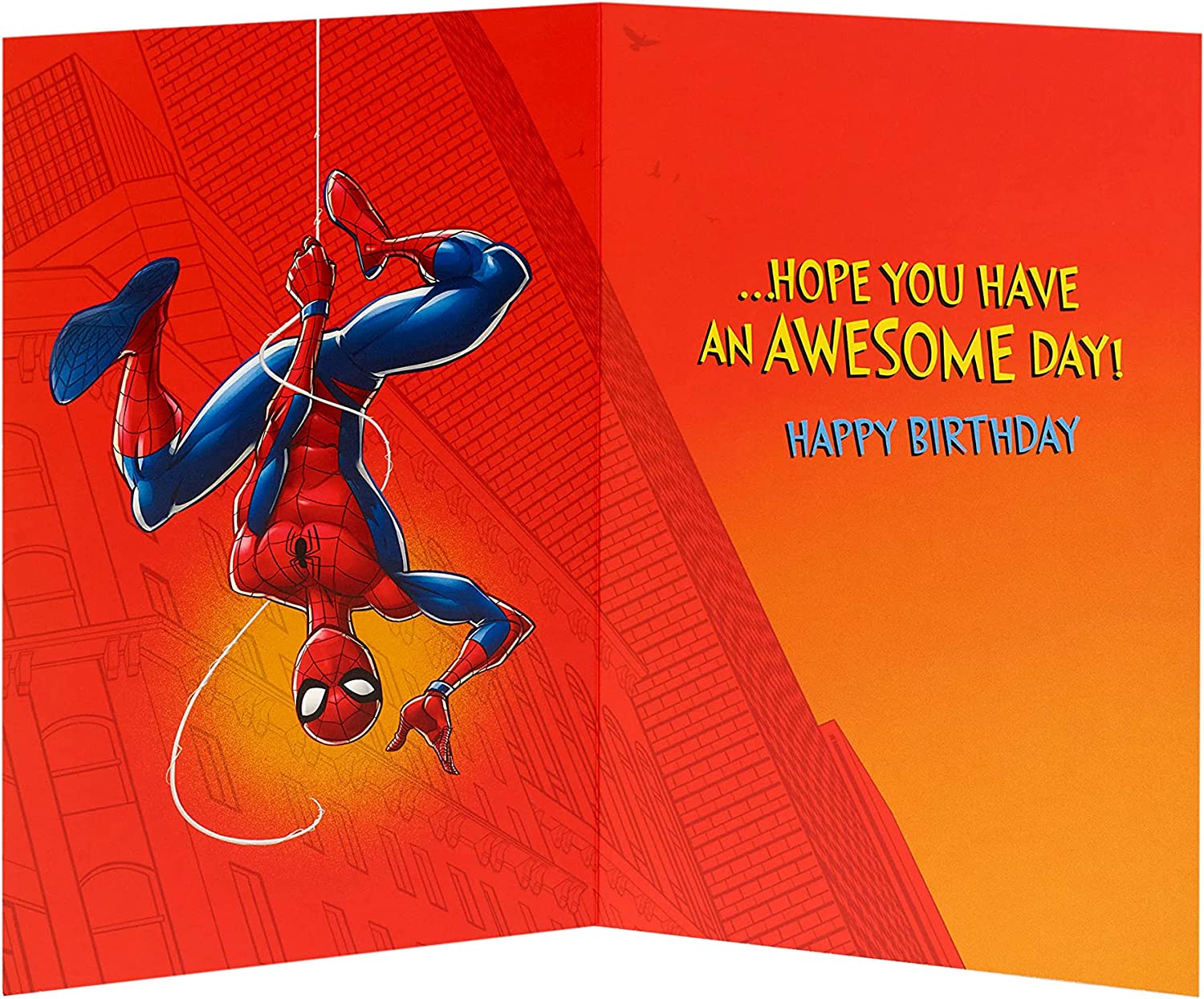 Spider-Man Amazing Brother greeting card by UK Greetings featuring Spider-Man superhero design and heartfelt message for brothers