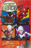 Spider-Man superhero birthday greeting card from UK Greetings featuring Spider-Man in action on the front.