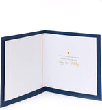 Sentimental son birthday greeting card with star attachment, UK Greetings, featuring colorful design and heartfelt message.