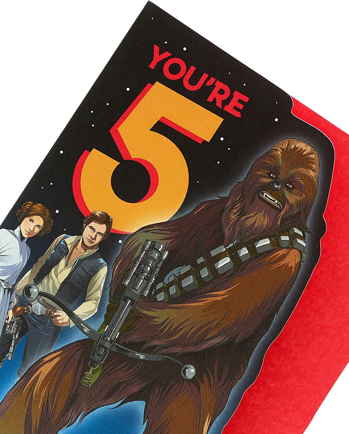 Star Wars Chewbacca 5th birthday greeting card by UK Greetings featuring Chewbacca character in a colorful design