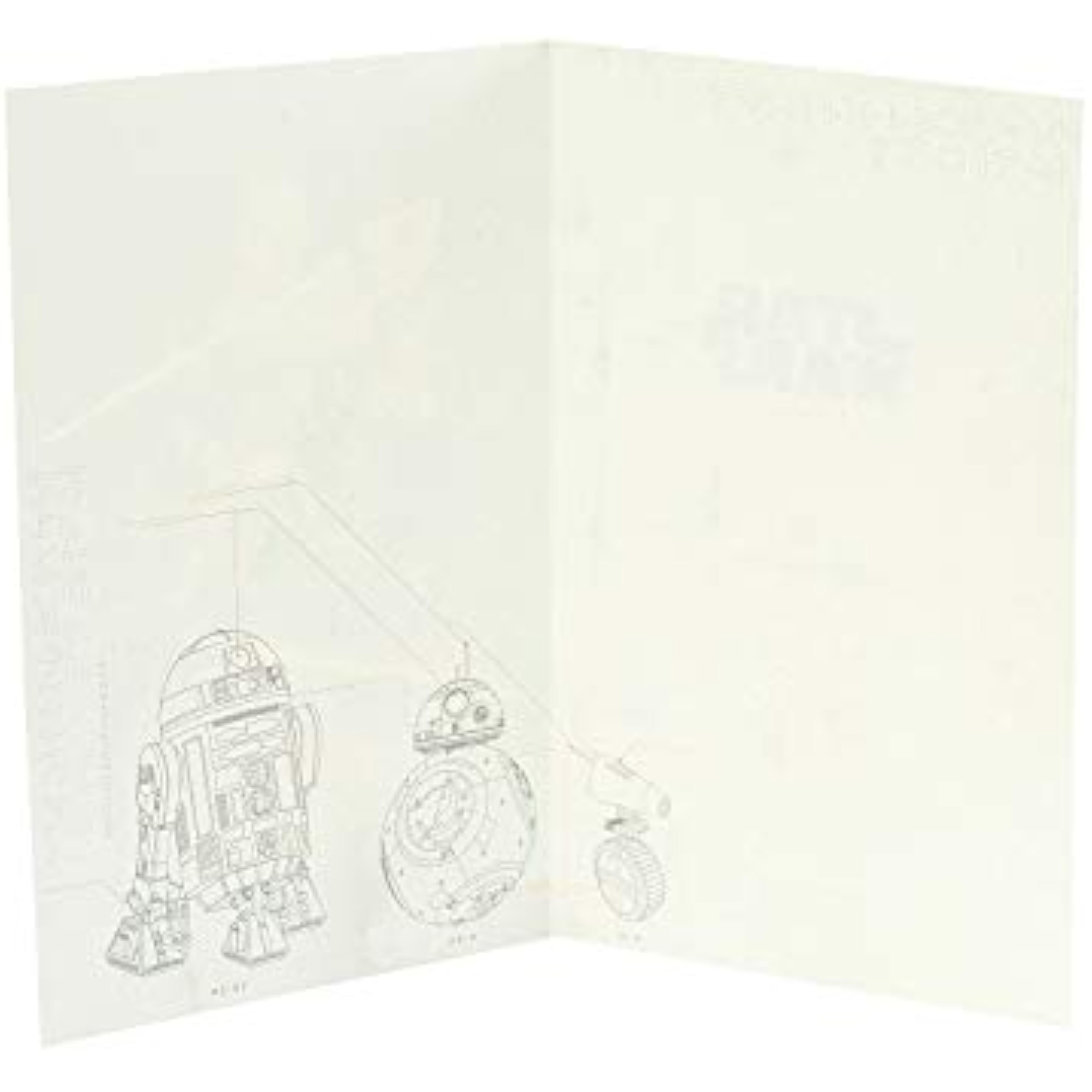 Star Wars-themed greeting card featuring iconic characters and space design, perfect for fans and special occasions.