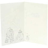 Star Wars-themed greeting card featuring iconic characters and space design, perfect for fans and special occasions.