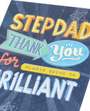 UK Greetings Stepdad Father's Day greeting card featuring heartfelt message and colorful design for celebrating stepdad.