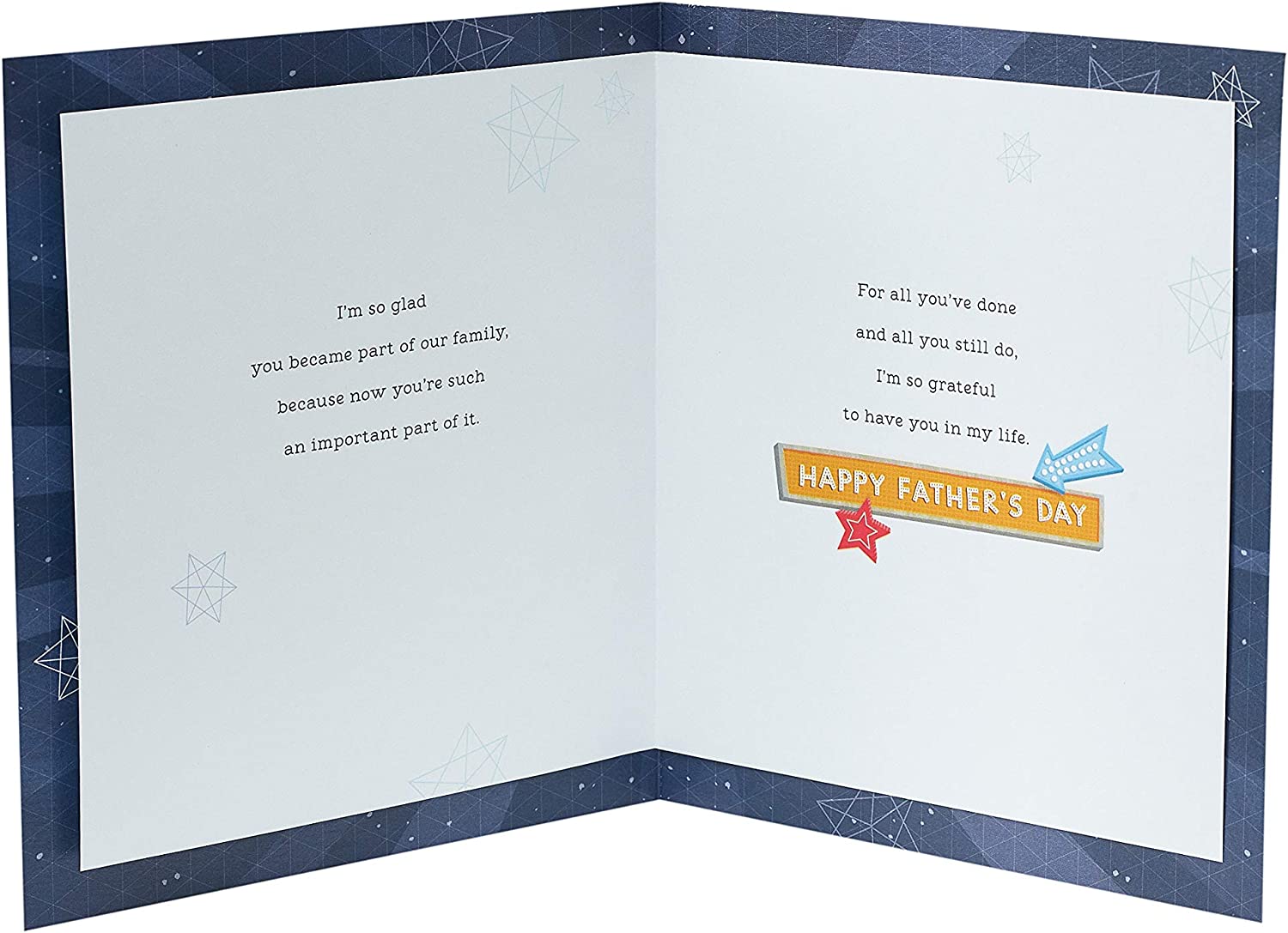 UK Greetings Stepdad Father's Day greeting card with heartfelt message and colorful design, suitable for celebrating a stepdad.