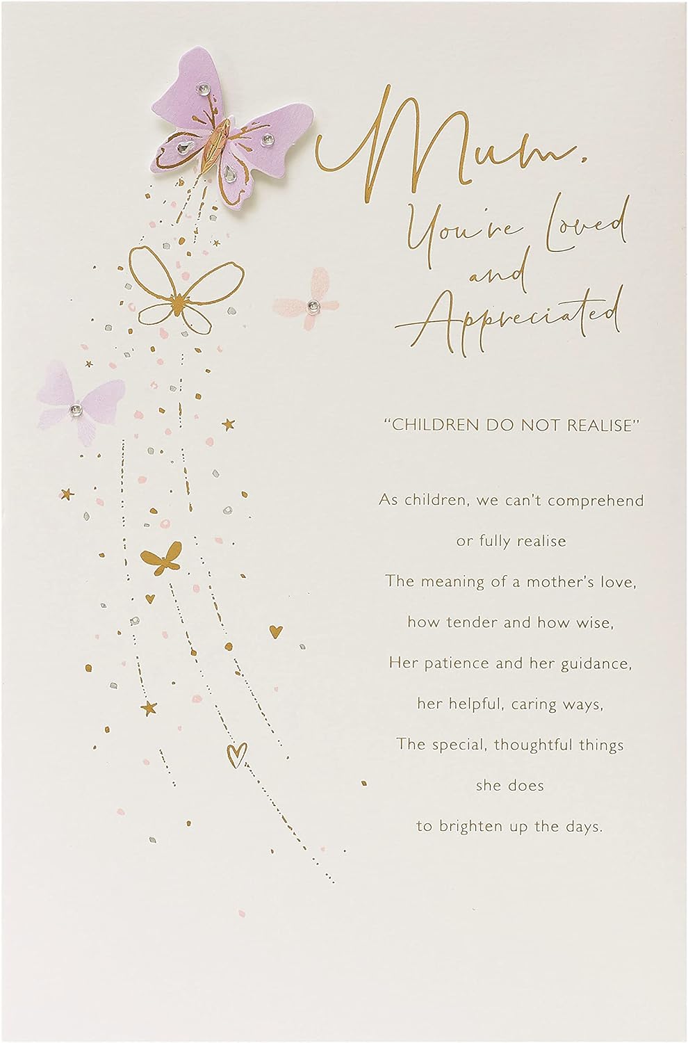Elegant Mother's Day greeting card with floral design and matching envelope by UK Greetings.