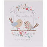 UK Greetings anniversary greeting card featuring a heartfelt design for mum and dad, perfect for celebrating special occasions.