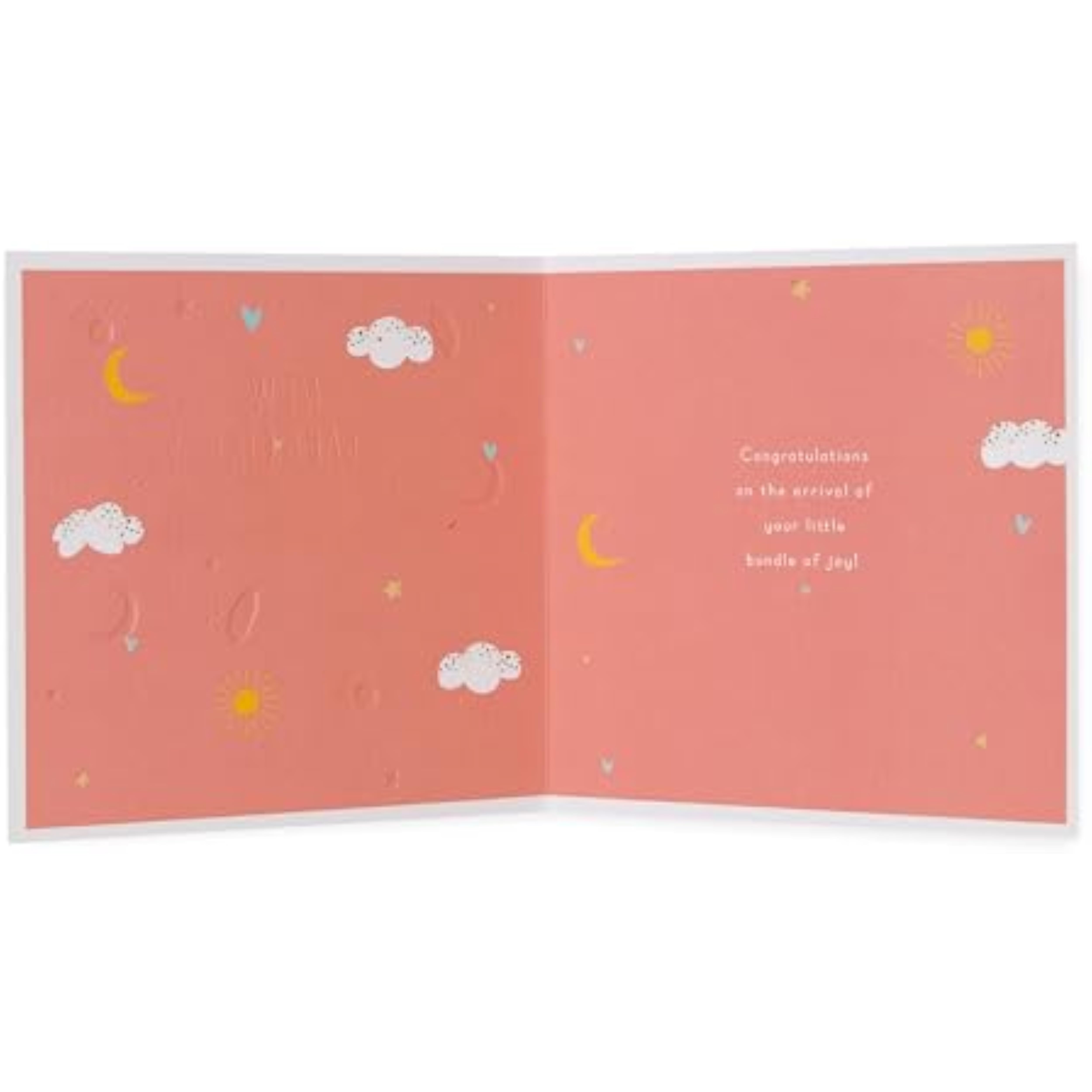 Cute baby girl greeting card featuring sweet animal design, ideal for new baby congratulations, by UK Greetings.