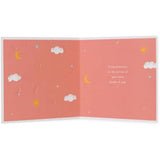 Cute baby girl greeting card featuring sweet animal design, ideal for new baby congratulations, by UK Greetings.