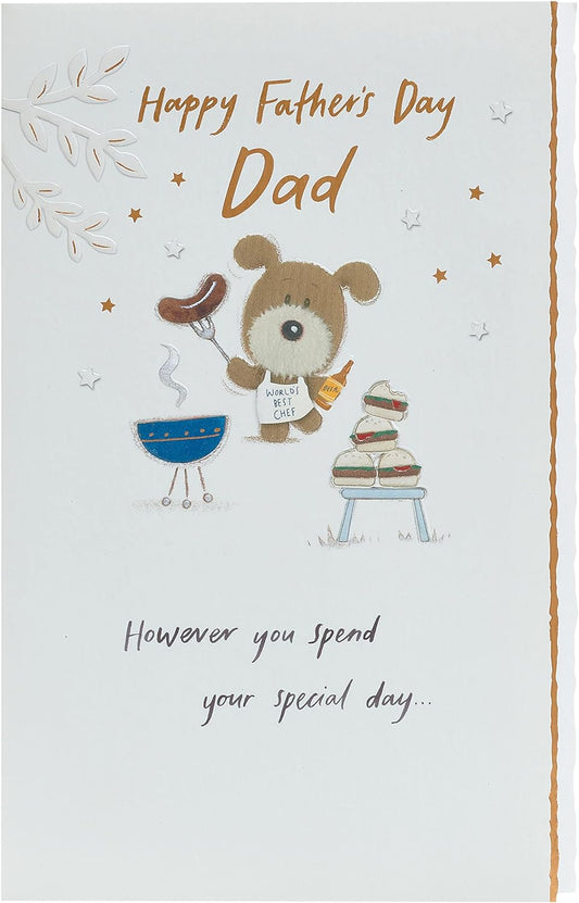 Sweet Barbeque Dad Father's Day greeting card with barbecue illustration from UK Greetings, featuring cheerful design for Father's Day.